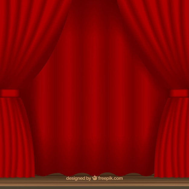 Background of red theater curtains