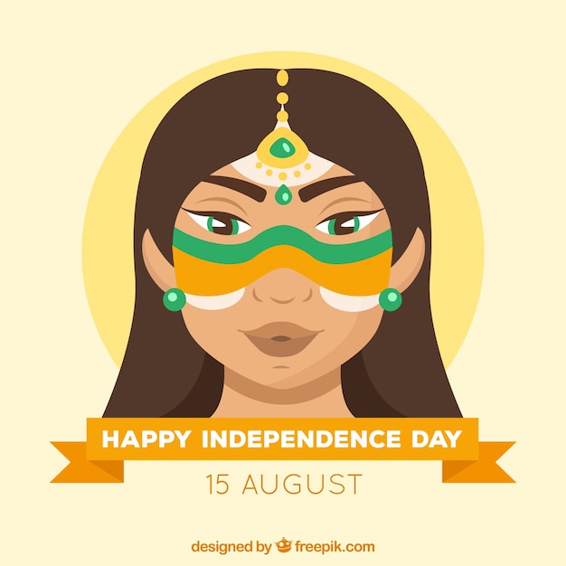 Background of woman celebrating india independence
