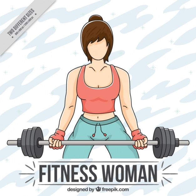 Download Background of woman doing weight lifting Vector | Free Download