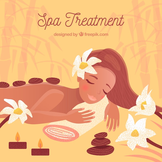 Background of woman getting spa\
treatment
