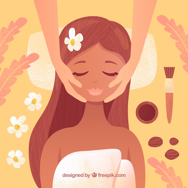 Background of woman getting spa\
treatment