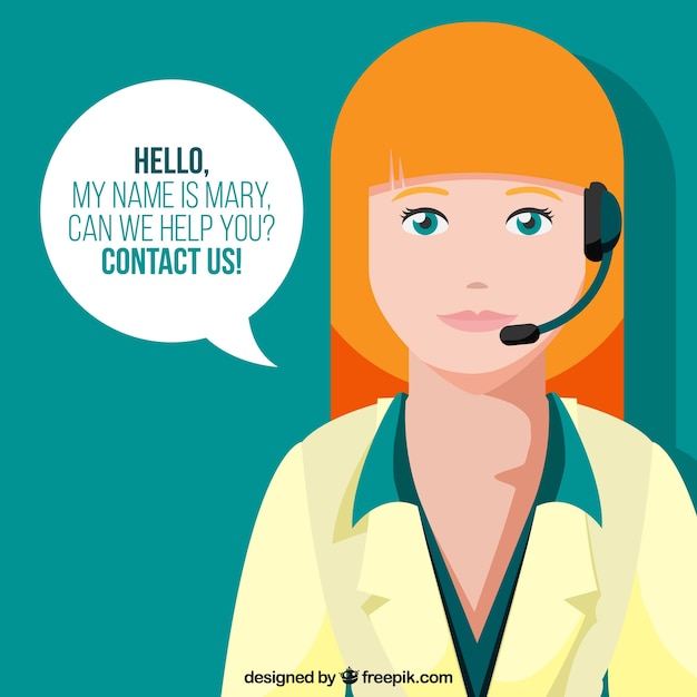 Background of woman in callcenter