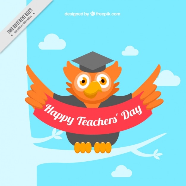 Download Free Vector | Background of owl teacher's day