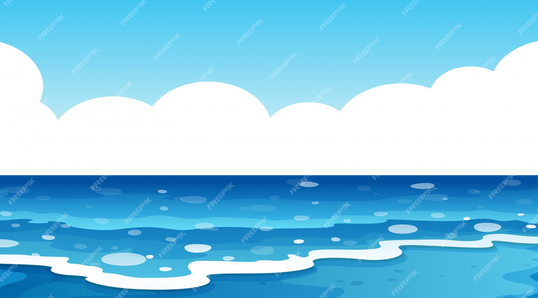 Free Vector | Background scene of blue ocean