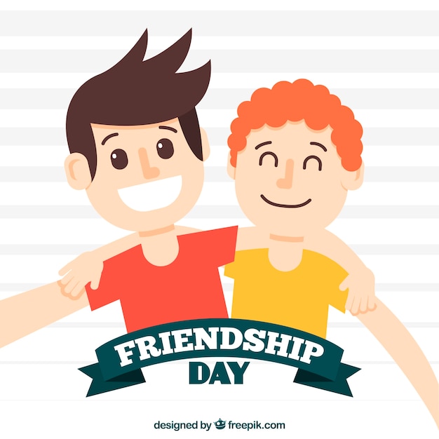 Free Vector | Background of smiling friends in flat design