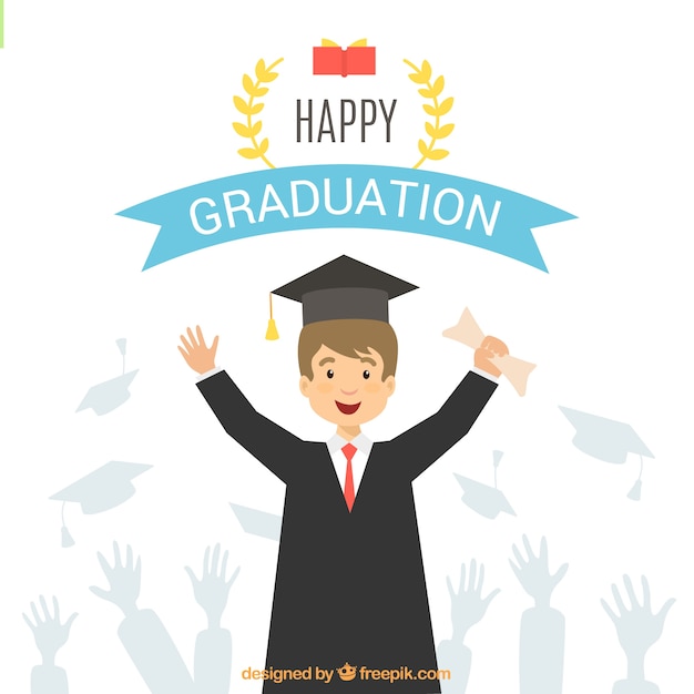 Download Free Vector | Background of student celebrating his graduation