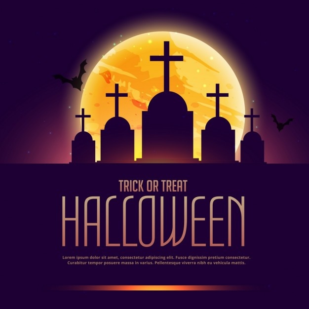 Background template with a cemetery for\
halloween