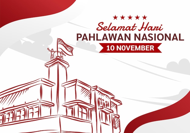 Premium Vector | Background Ucapan Selamat Hari Pahlawan 10 November