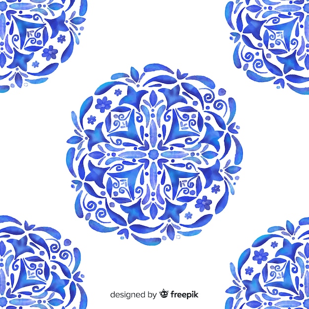 Background watercolor ornamental floral Vector | Free Download