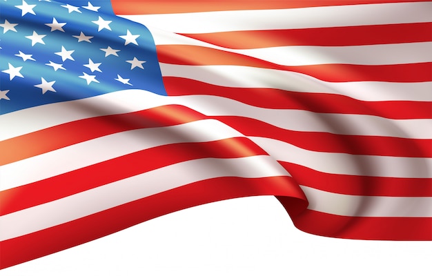 Download Background waving in the wind american flag. | Premium Vector