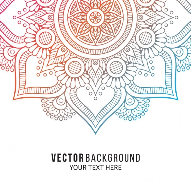 Download Background with a colorful floral mandala Vector | Free ...