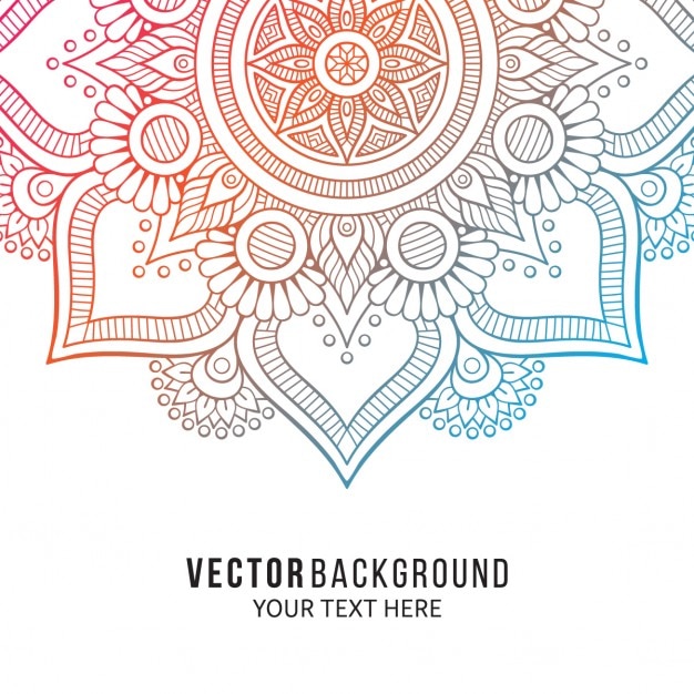 Download Background with a colorful floral mandala Vector | Free Download