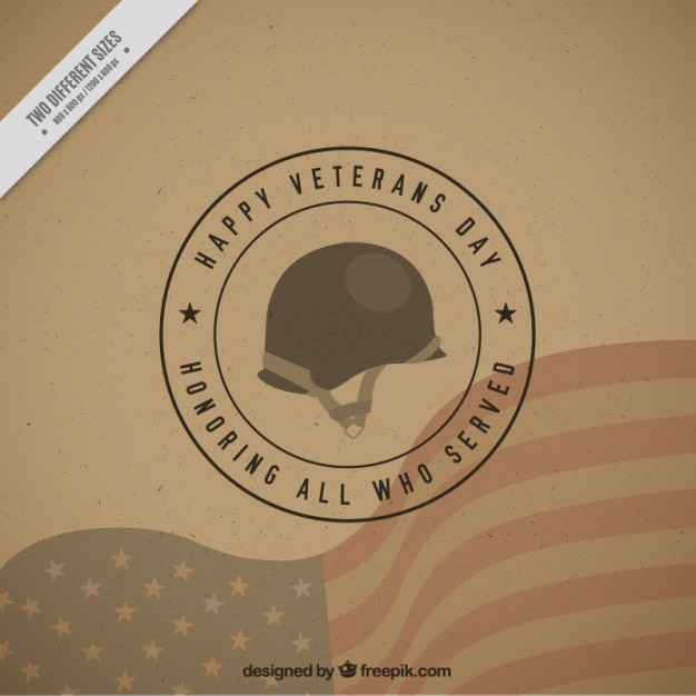 Background with a military helmet for veterans
day