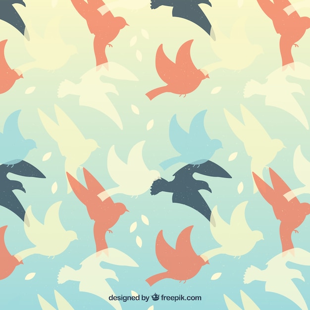 Background with bird silhouettes