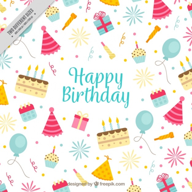 Free Vector | Background with birthday elements