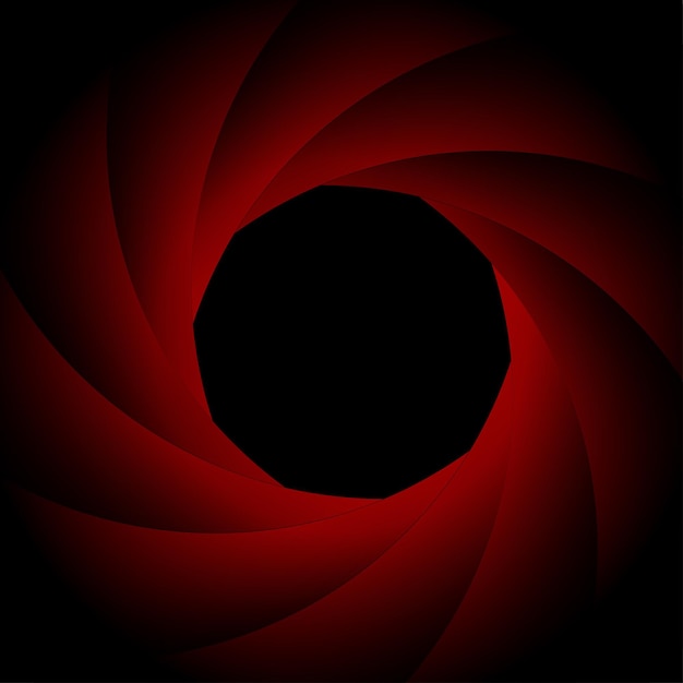 Premium Vector Background With Camera Lens Shutter Red Black