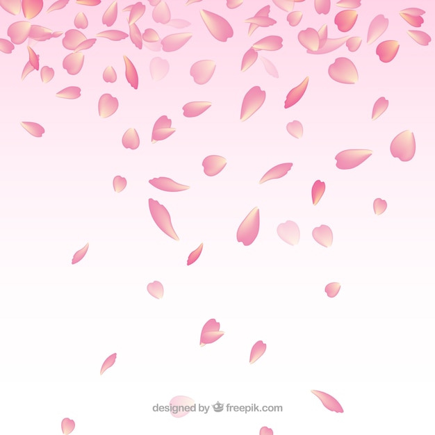 桜の花びらの背景 プレミアムベクター