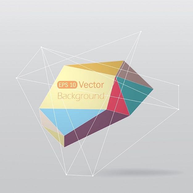 Free Vector | Background with a colorful polygonal shape