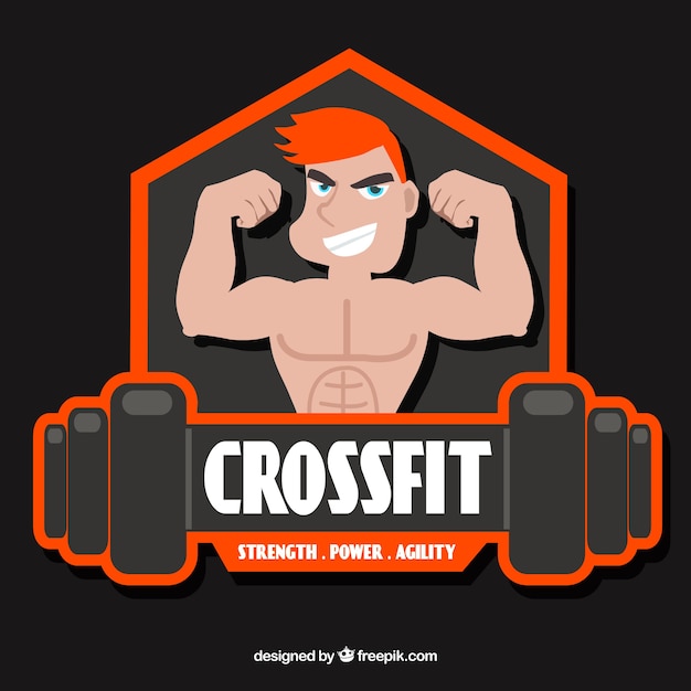 Background with crossfit sticker