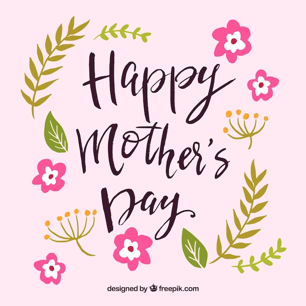 Free Vector | Background with flowers happy mother's day