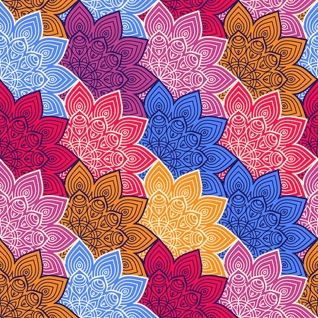 Download Background with full color mandalas Vector | Free Download