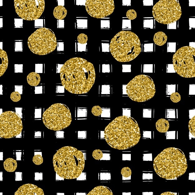 Background with gold dots on a black grid Vector | Free Download