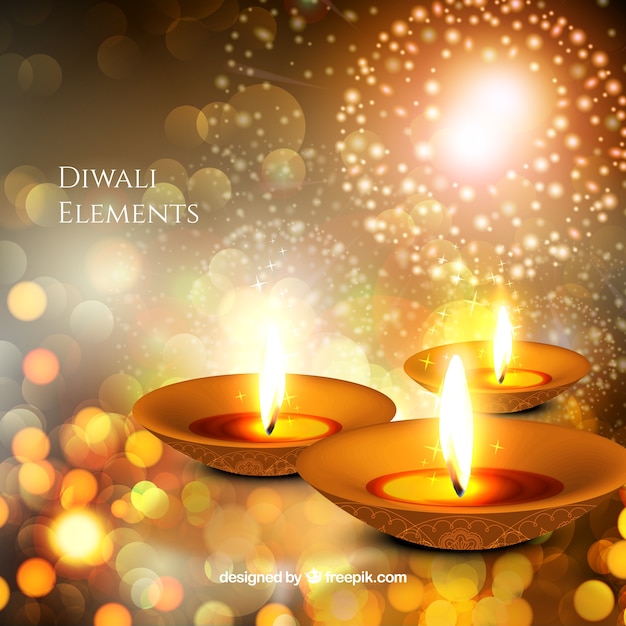 Background with lights to celebrate diwali Vector | Free Download