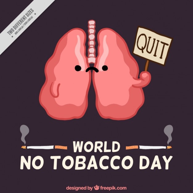 Background with lungs of no tobacco day | Free Vector