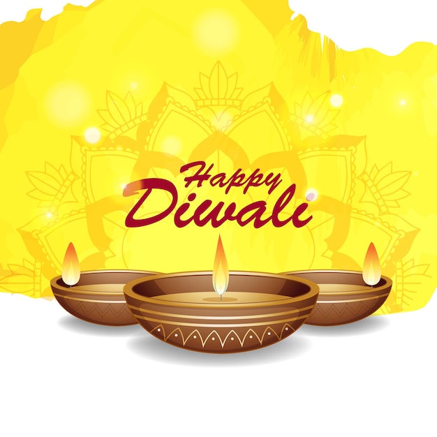 Free Vector | Background with mandala pantern for happy diwali festival