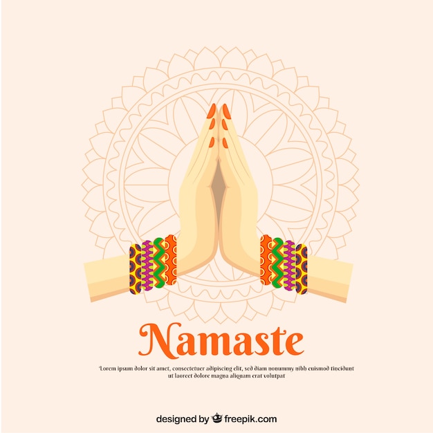 Background with namaste greeting