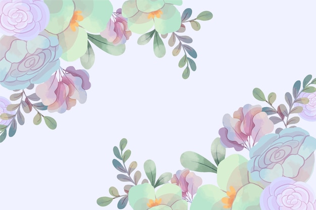 Free Vector | Background with pastel watercolor flower