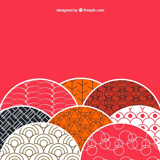 Background with patterns in japanese style Vector | Free Download