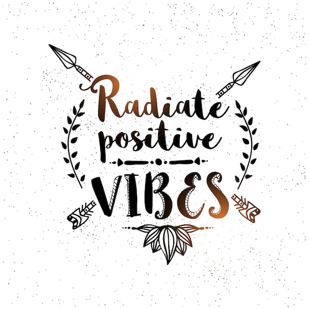 Background with positive message in boho style Vector | Premium Download