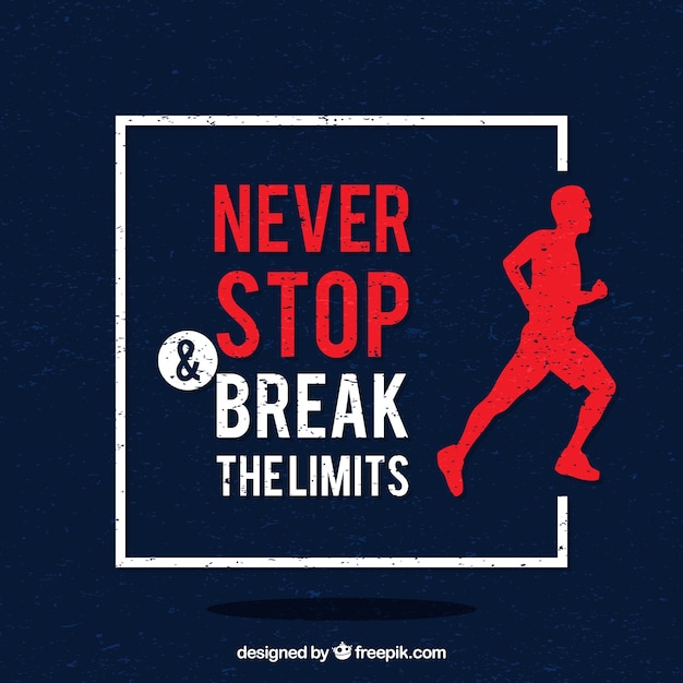 Background with runner and motivational phrase
