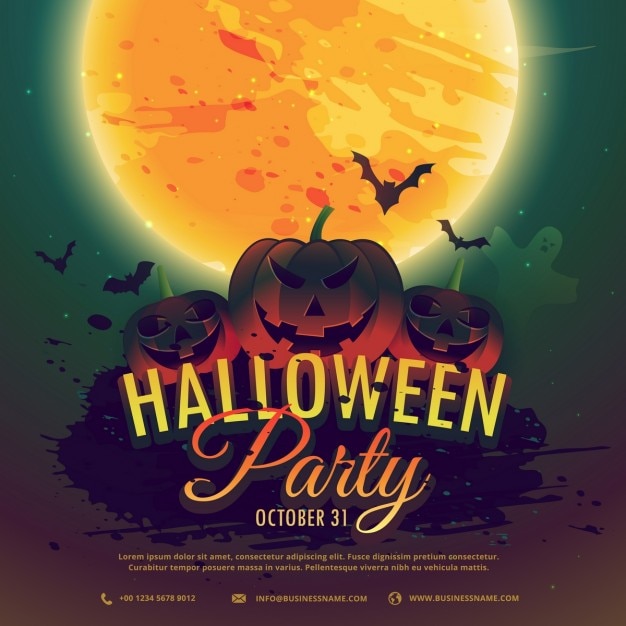 Background with scary pumpkins and bats for\
halloween party
