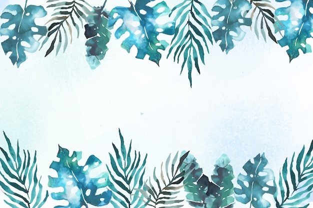 Free Vector | Background with tropical leaves in watercolor