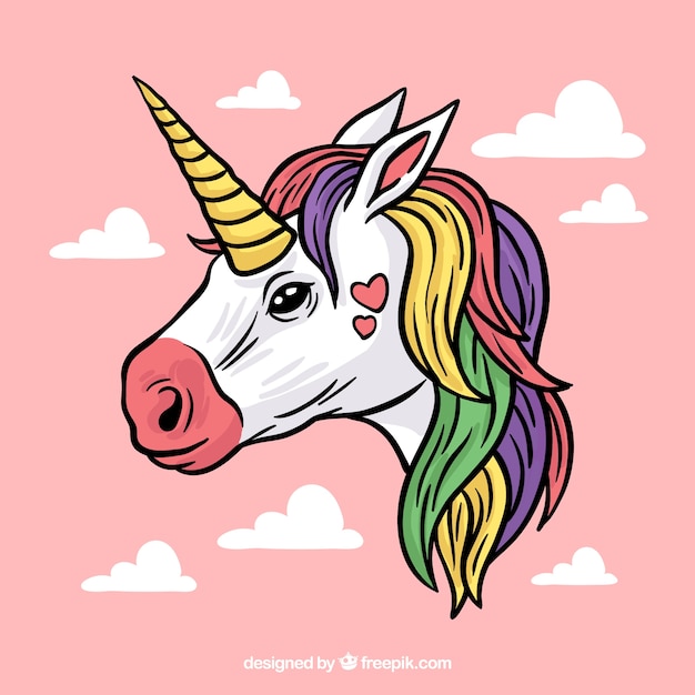 Download Background with unicorn illustration Vector | Free Download