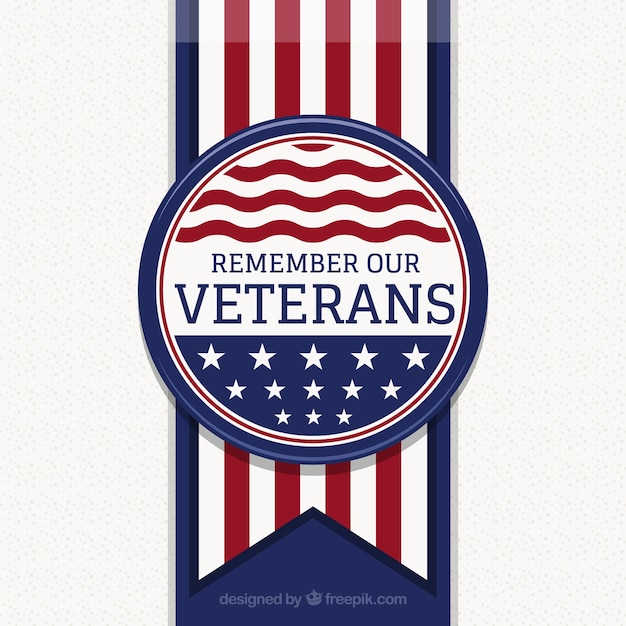 Background with veterans day badge
