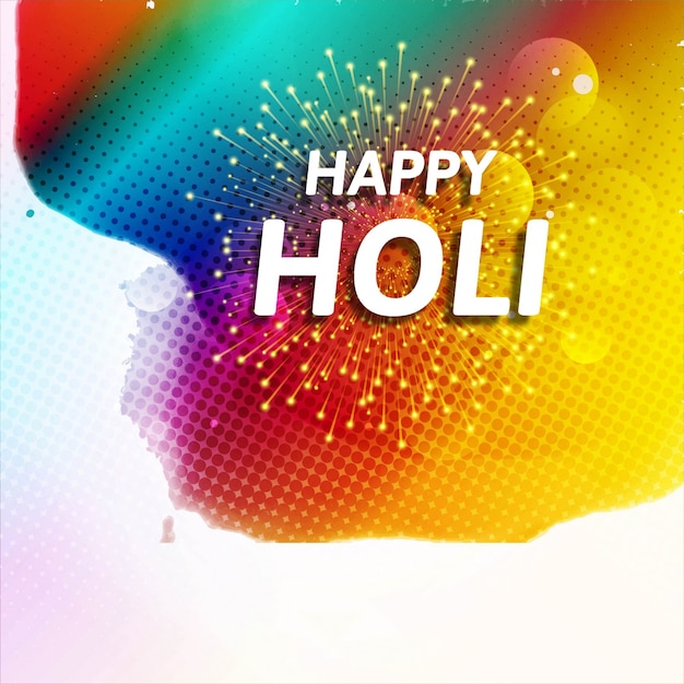 Free Vector | Background with watercolors and fireworks for holi festival