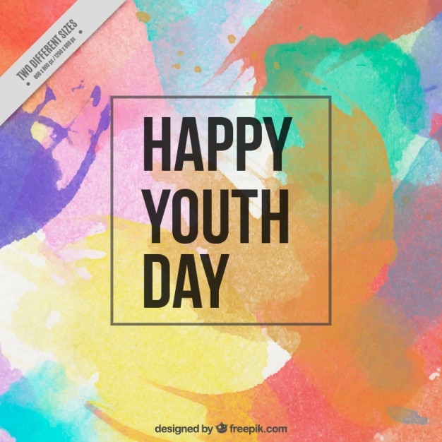 Free Vector | Background For Youth Day With Watercolors