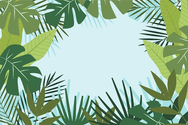 Tropical Leaves Background For Zoom