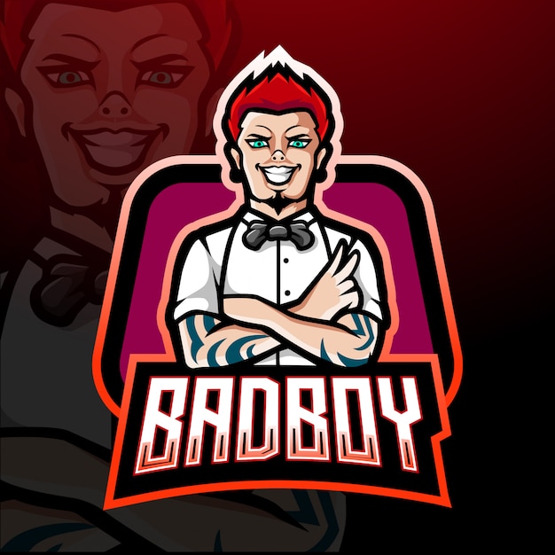 Download Bad boy esport logo mascot design | Premium Vector