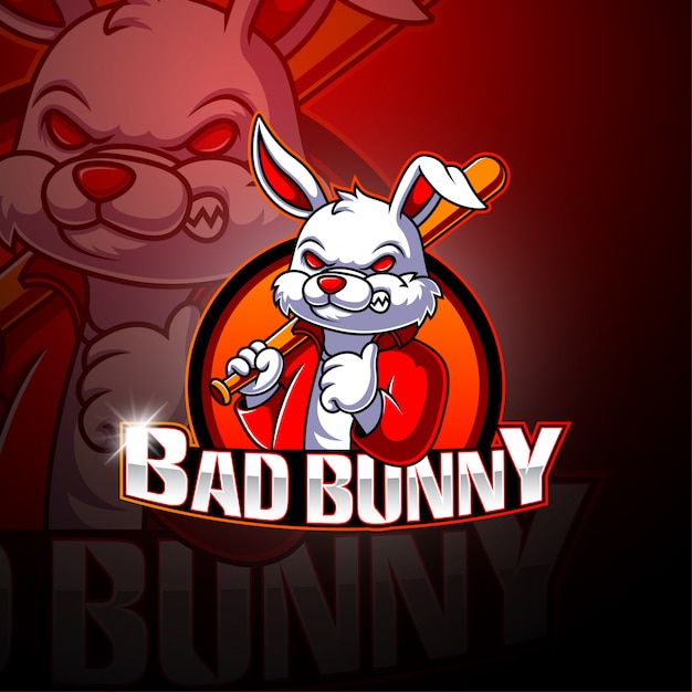 Download Premium Vector | Bad bunny esport mascot logo