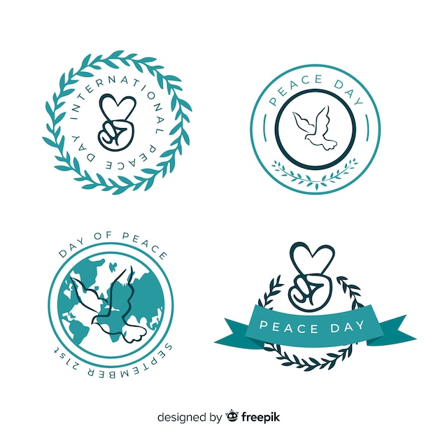 Badge Collection Of Peace Signs And Symbols Free Vector