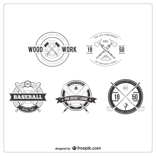 Badges collection in retro style