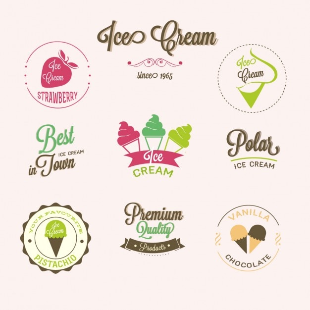 Badges for ice cream shops | Free Vector