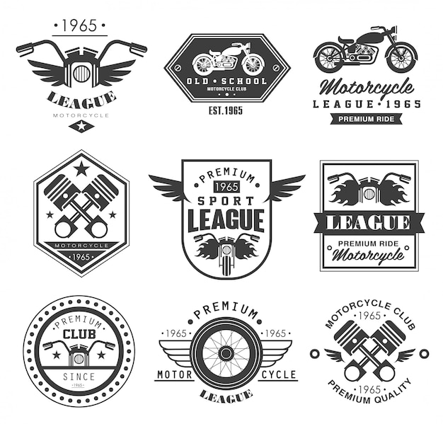  Badges motorcycle collections Premium Vector