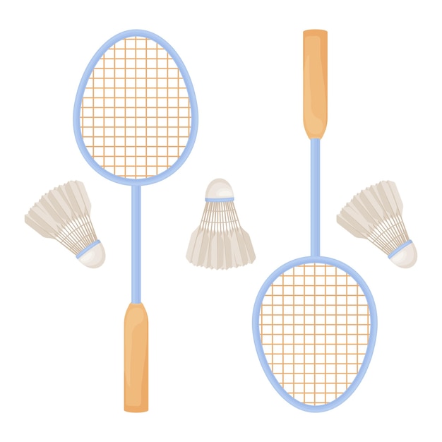 Premium Vector Badminton Rackets A Set Featuring Badminton Rackets