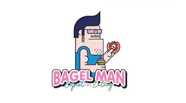 Download Free Bagel Man Cartoon Logo Premium Vector Use our free logo maker to create a logo and build your brand. Put your logo on business cards, promotional products, or your website for brand visibility.