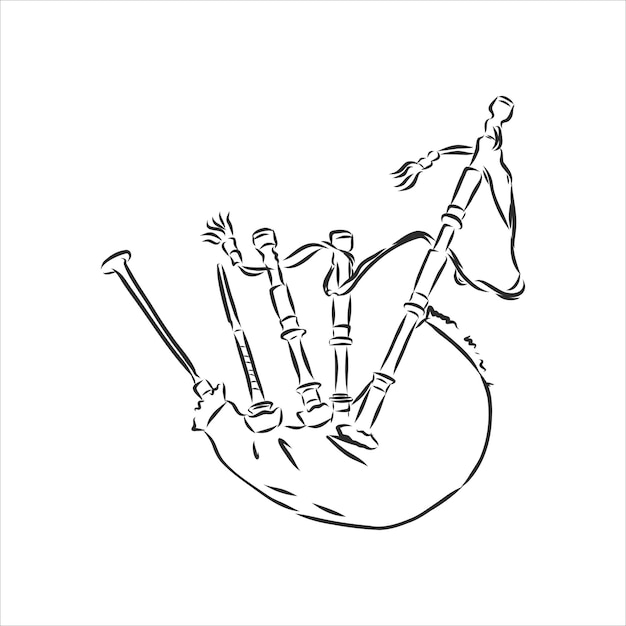 Premium Vector Bagpipes instrument sketch vector illustration